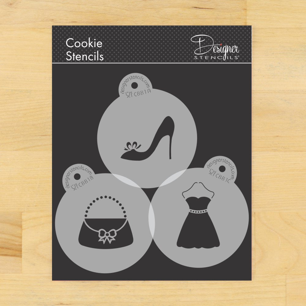 Fashionista Round Cookie Stencil Set by Designer Stencils