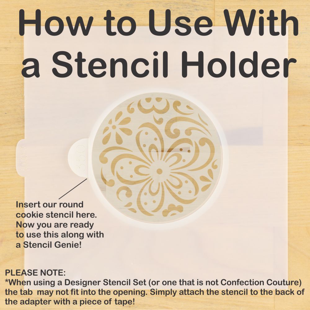 Whimsical Flower Round Cookie Stencil Set by Designer Stencils