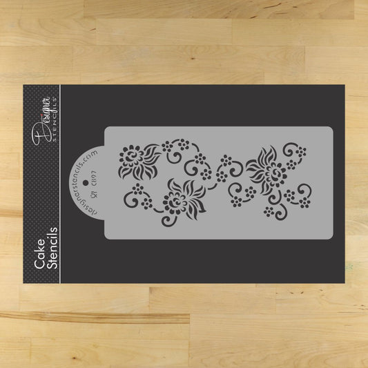 Jonquil and Daisy Lace Cake Side Stencil by Designer Stencils