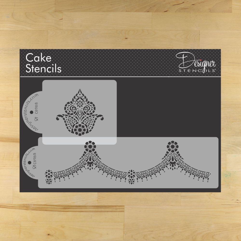 Meenakari Cake Stencil Set by Designer Stencils