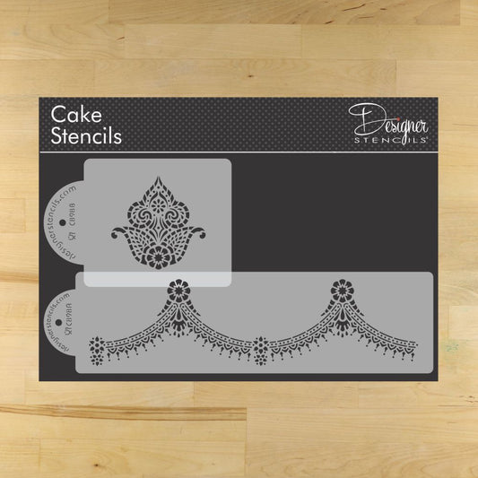Meenakari Cake Stencil Set by Designer Stencils