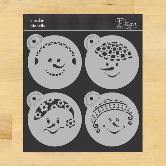 Snow Kids Round Cookie Stencil Set by Designer Stencils