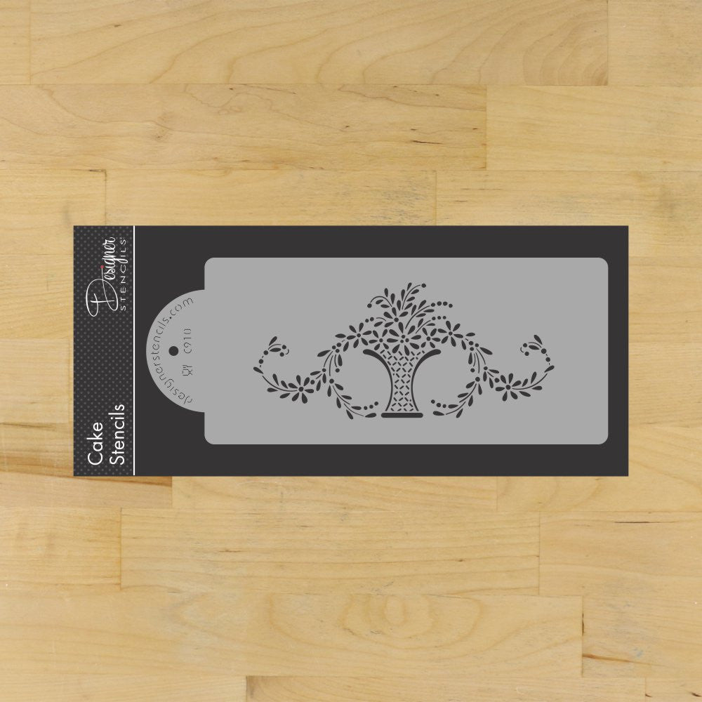 Wedding Basket Cake Stencil Side by Designer Stencils