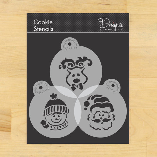 Whimsical Holiday Round Cookie Stencil Set by Designer Stencils