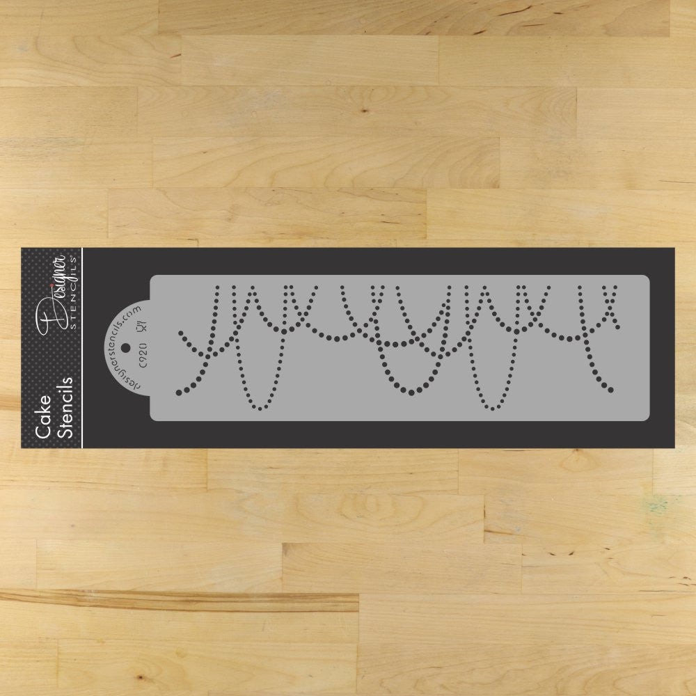 Draping Pearls Cake Stencil Side by Designer Stencils