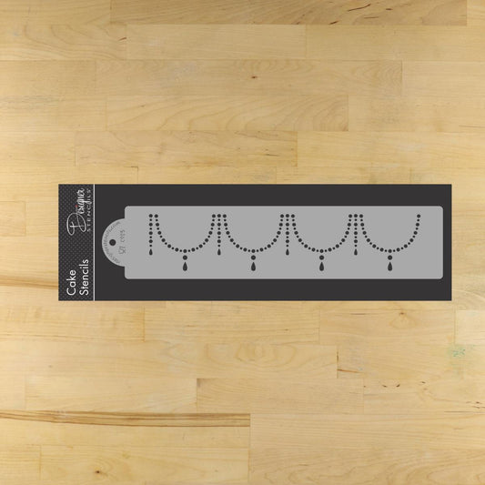 Pearl Necklace Cake Stencil Side by Designer Stencils
