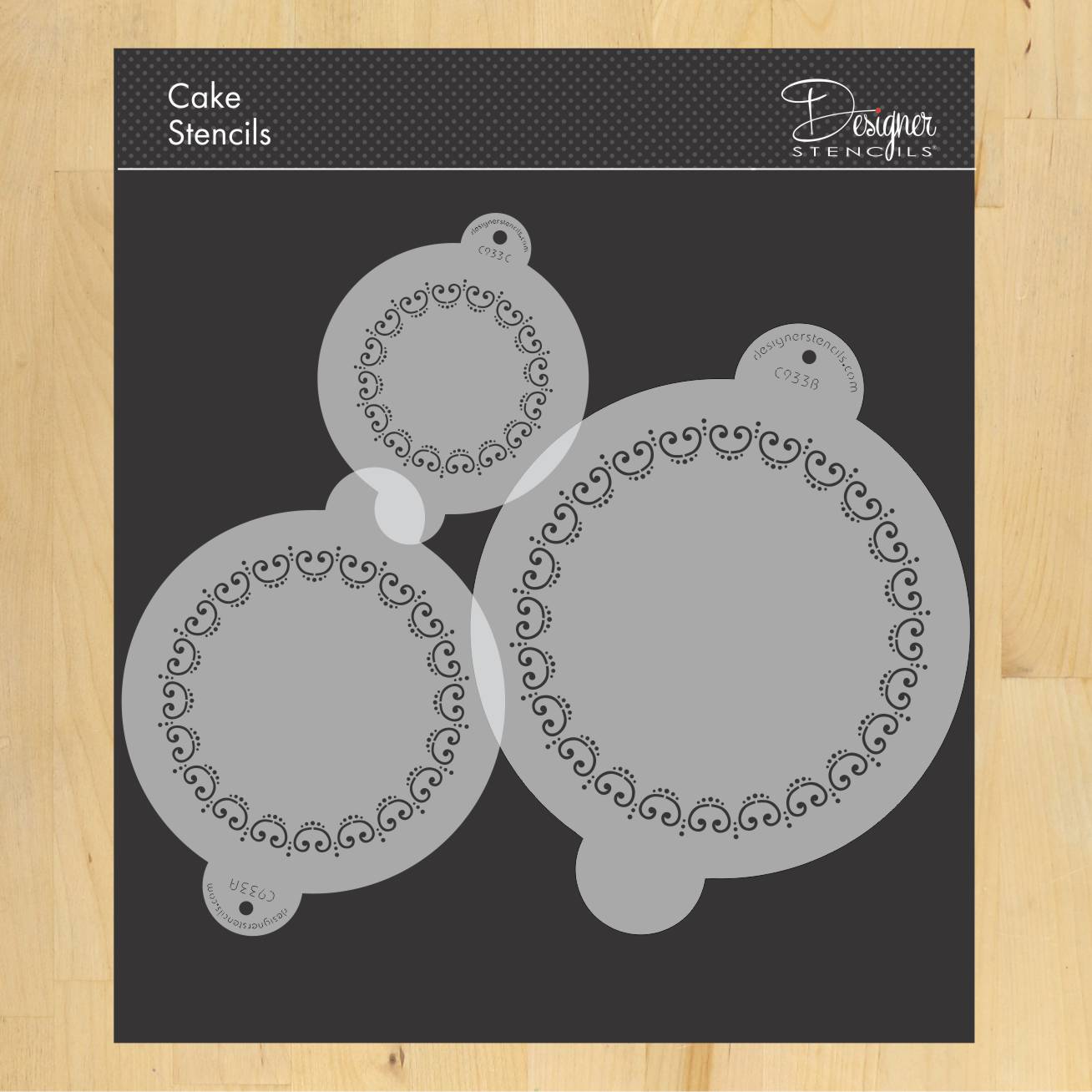 Victorian Circle Cake Stencil Top Trio by Designer Stencils