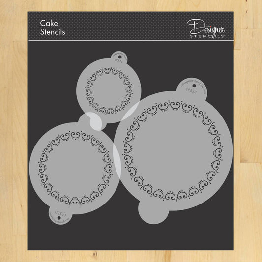 Victorian Circle Cake Stencil Top Trio by Designer Stencils