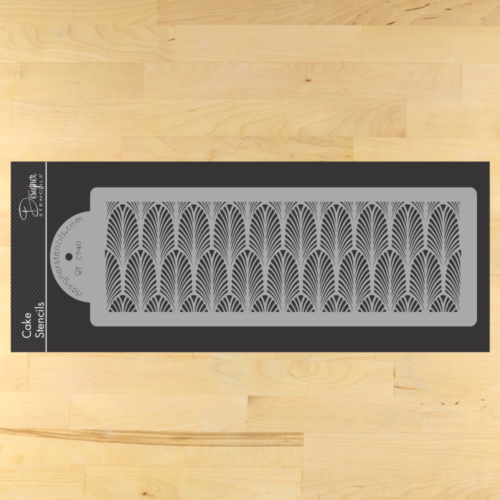 Great Gatsby Fan Cake Stencil Side