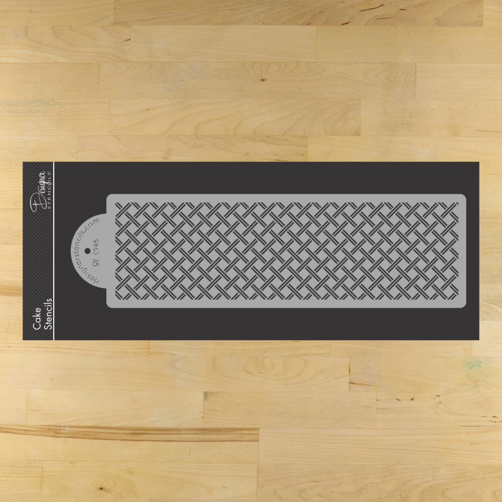 4 Inch Rattan Cake Stencil Side by Designer Stencils