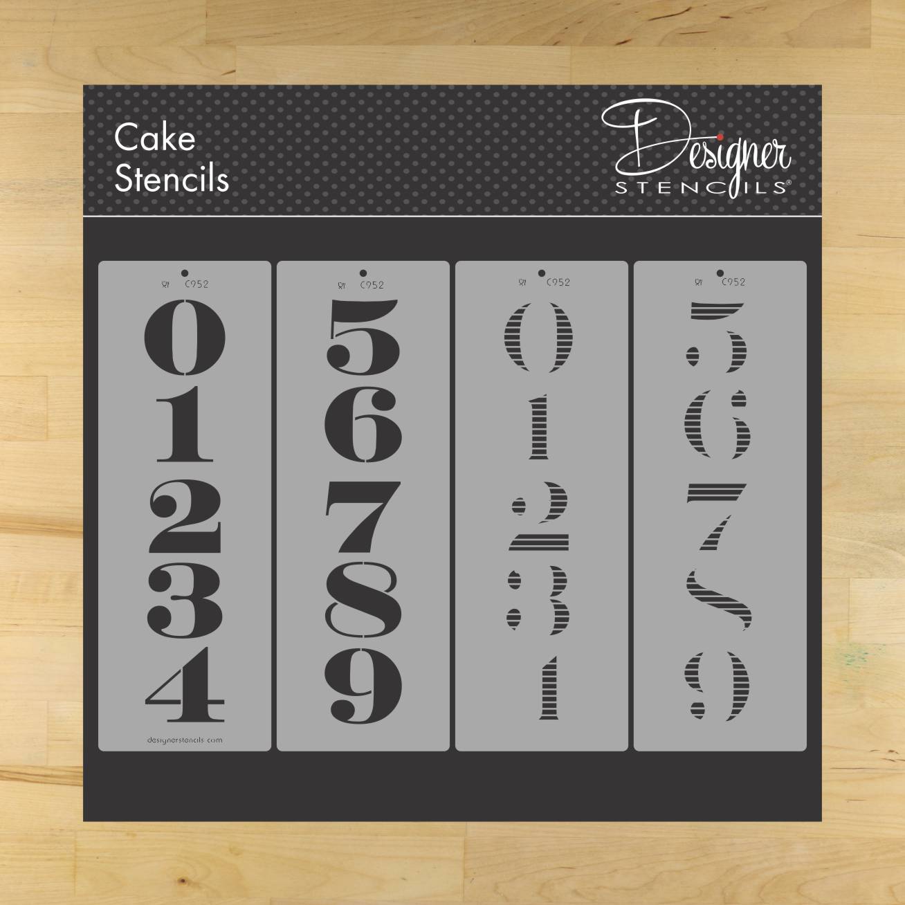 Chevalier Stripe Numbers Cake Stencil Set by Designer Stencils