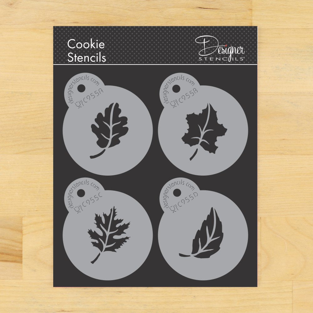Whole Leaves Round Cookie Stencil Sets by Designer Stencils