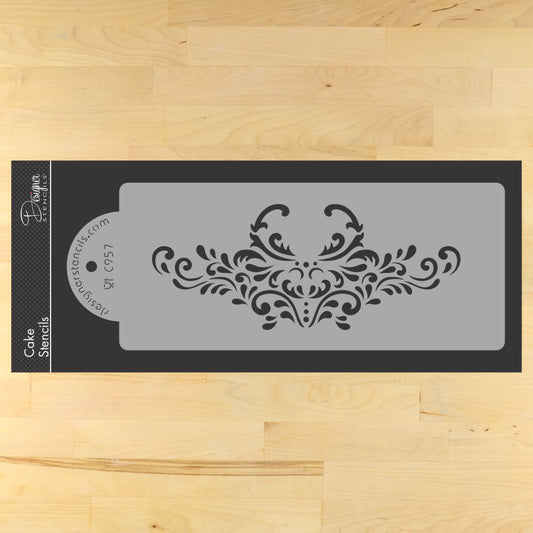 Monogram Showcase Cake Stencil Side by Designer Stencils
