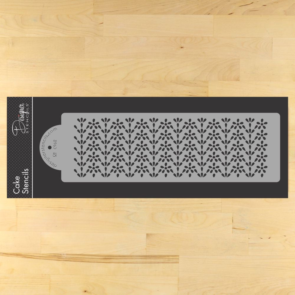 Summertime Garden Trellis Tier Cake Stencil Side