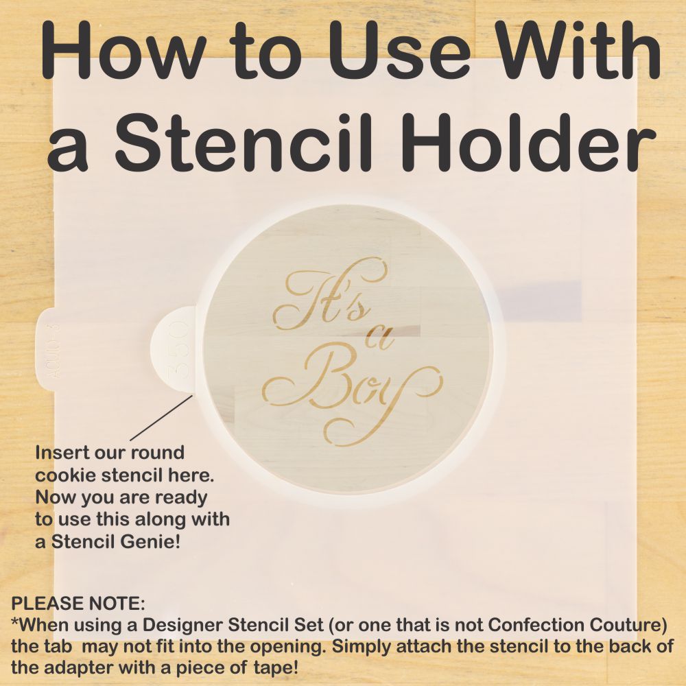 Script It's a Boy and Girl Round Cookie Stencil Sets by Designer Stencils