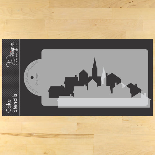 Village Silhouette Cake Stencil Set by Designer Stencils