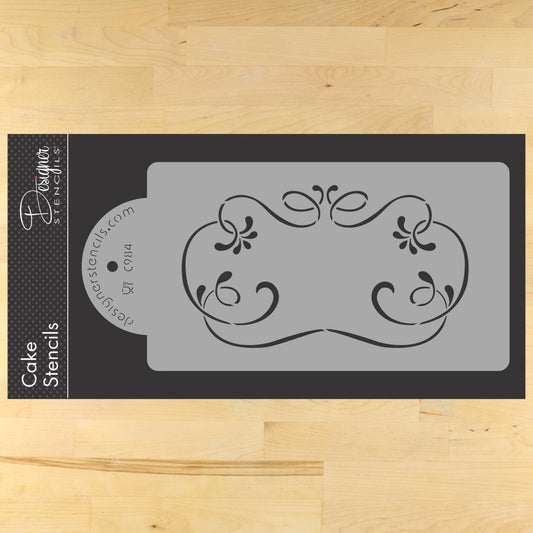 Calligraphy Monogram Plaque Cake Stencil by Designer Stencils