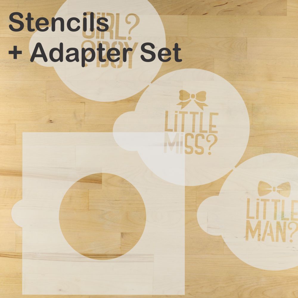 Gender Reveal Round Cookie Stencil Set by Designer Stencils