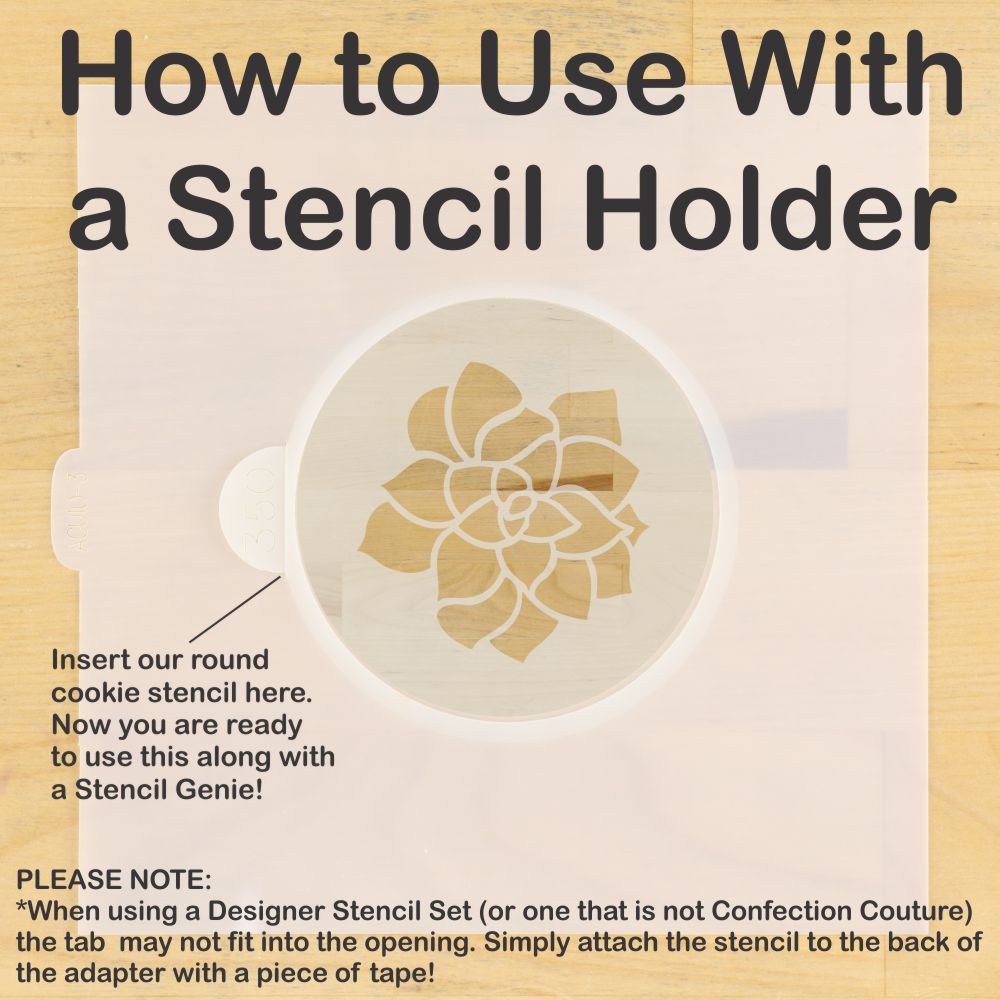Succulent Plants Round Cookie Stencils by Designer Stencils