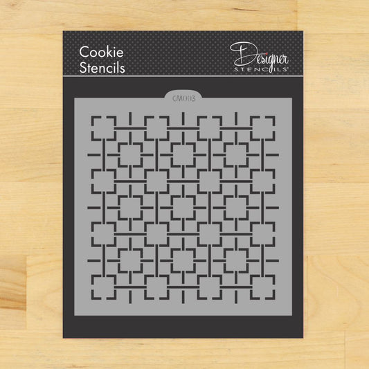 Retro Square Lattice Cookie Stencil by Designer Stencils
