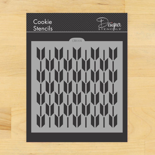 Retro Arrow Allover Pattern Cookie Stencil by Designer Stencils