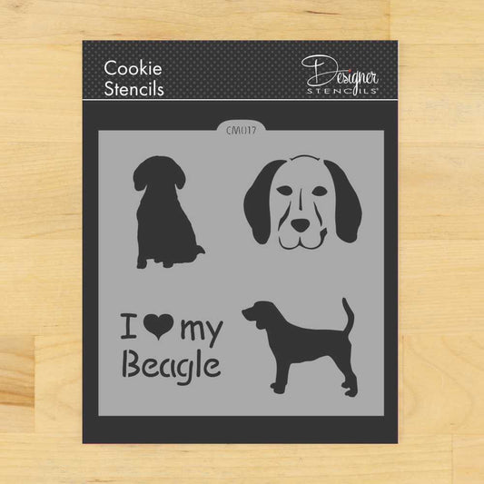 I Love My Beagle Cookie Stencil
