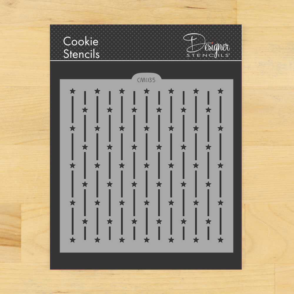 Stars and Stripes Allover Cookie Stencil by Designer Stencils