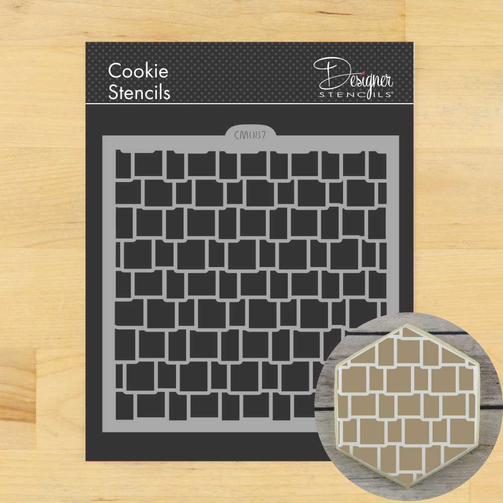 Cedar Shake Roof Cookie Stencil