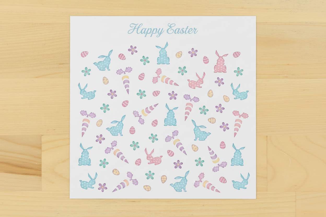 Bunnies and Carrots Miniprint Cookie Stencil by Designer Stencils