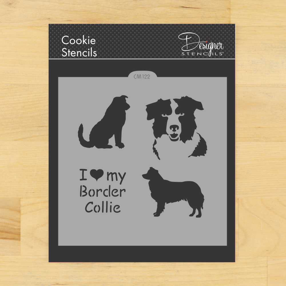 I Love My Border Collie Cookie Stencil by Designer Stencils