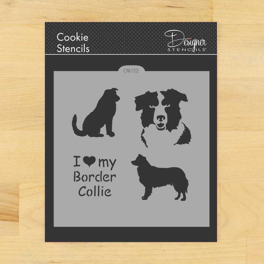 I Love My Border Collie Cookie Stencil by Designer Stencils