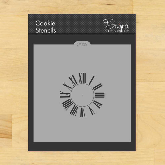 Roman Numeral Clock Cookie Stencil by Designer Stencils