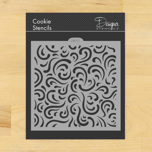 Swirl Allover Pattern Cookie Stencil by Designer Stencils