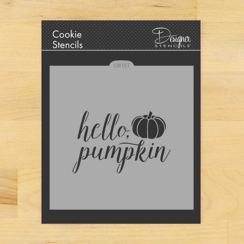 Hello Pumpkin Cookie Stencil By Designer Stencils