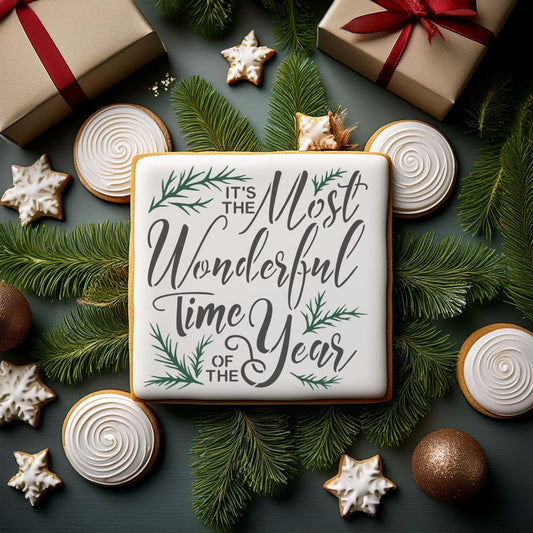 It's the Most Wonderful Time of the Year Cookie Stencil