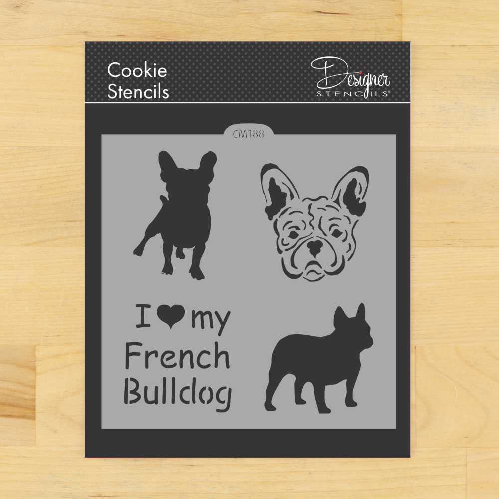 French Bulldog cookie stencil
