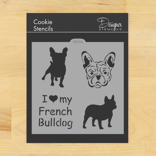 French Bulldog cookie stencil