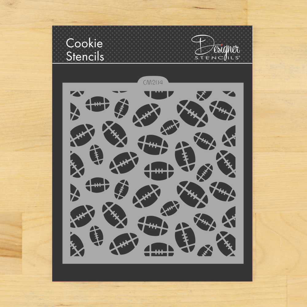 Football Allover Cookie Stencil by Designer Stencils