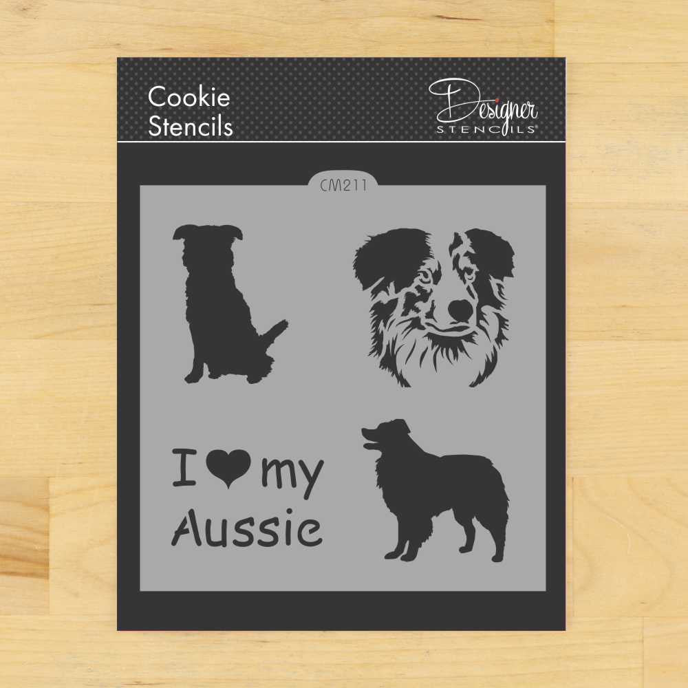 I Love My Aussie Cookie Stencil by Designer Stencils