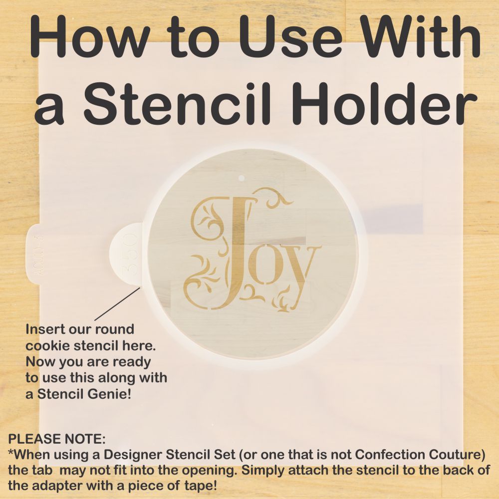 Joy Noel Peace Round Cookie Stencil Set by Designer Stencils