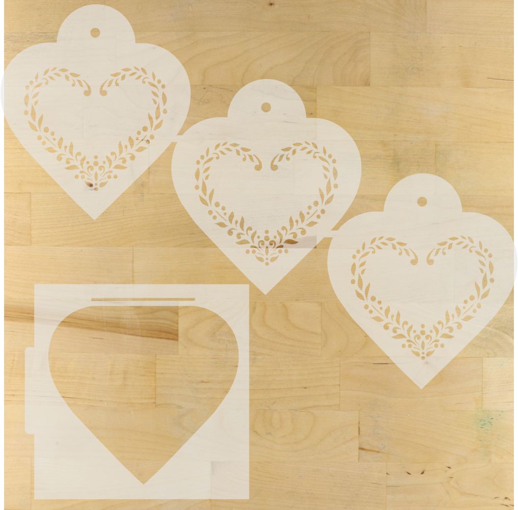 Floral Hearts Cookie Stencil Set by Designer Stencils