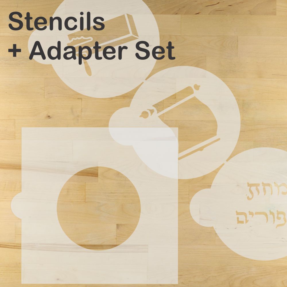 Purim Symbols Round Cookie Stencil Set by Designer Stencils
