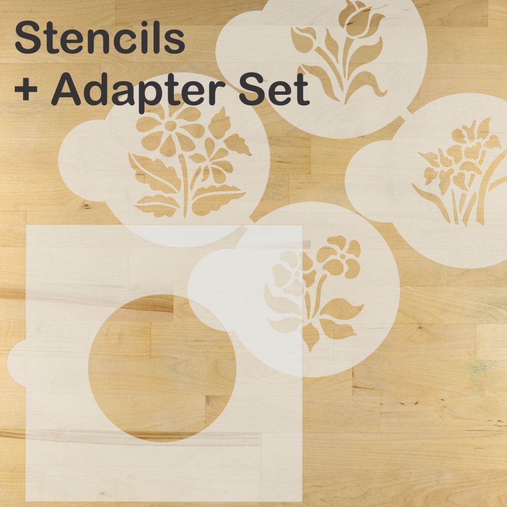 Botanical Flowers Round Cookie Stencils by Designer Stencils