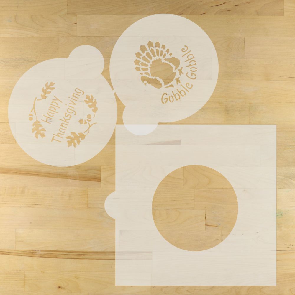 Thanksgiving Round Cookie Stencil Set by Designer Stencils