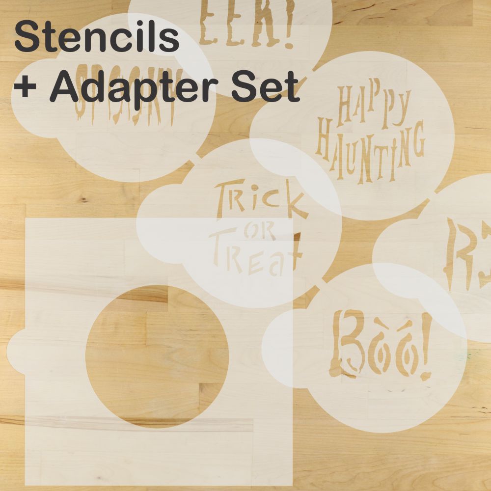Halloween Sayings Round Cookie Stencil Set by Designer Stencils