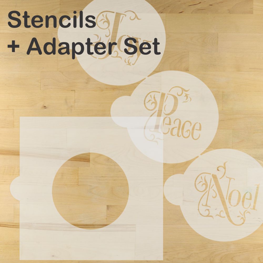 Joy Noel Peace Round Cookie Stencil Set by Designer Stencils