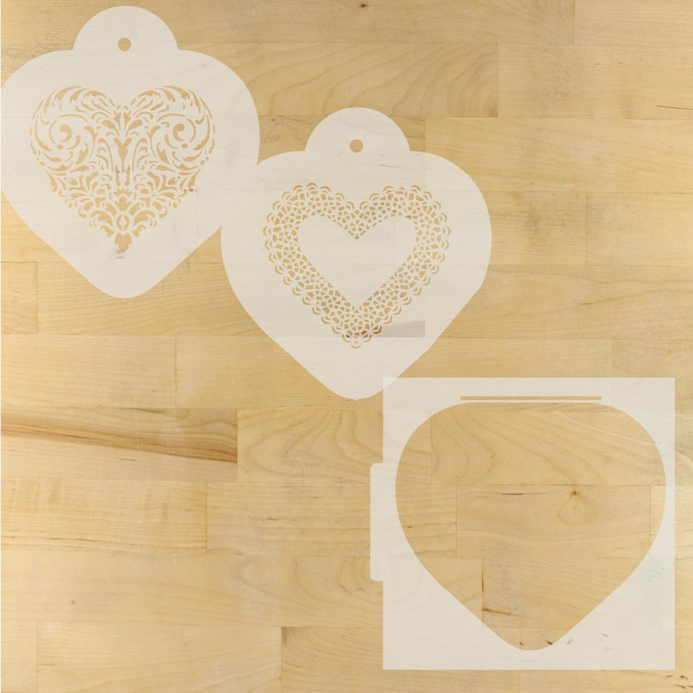 Lace Heart Cookie Stencil and Cutter Set by Designer Stencils