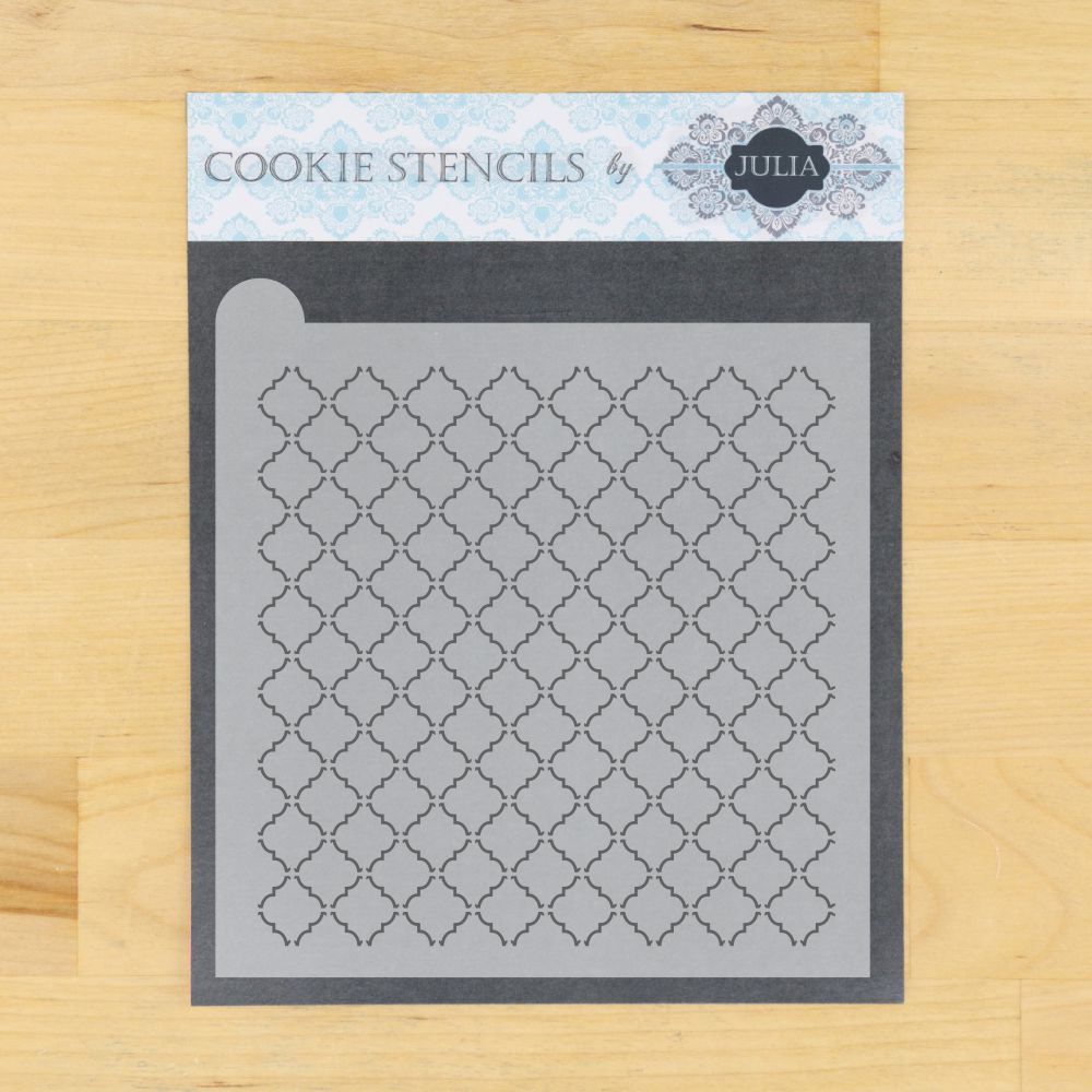 Quatrefoil Prettier Plaques Background Cookie Stencil