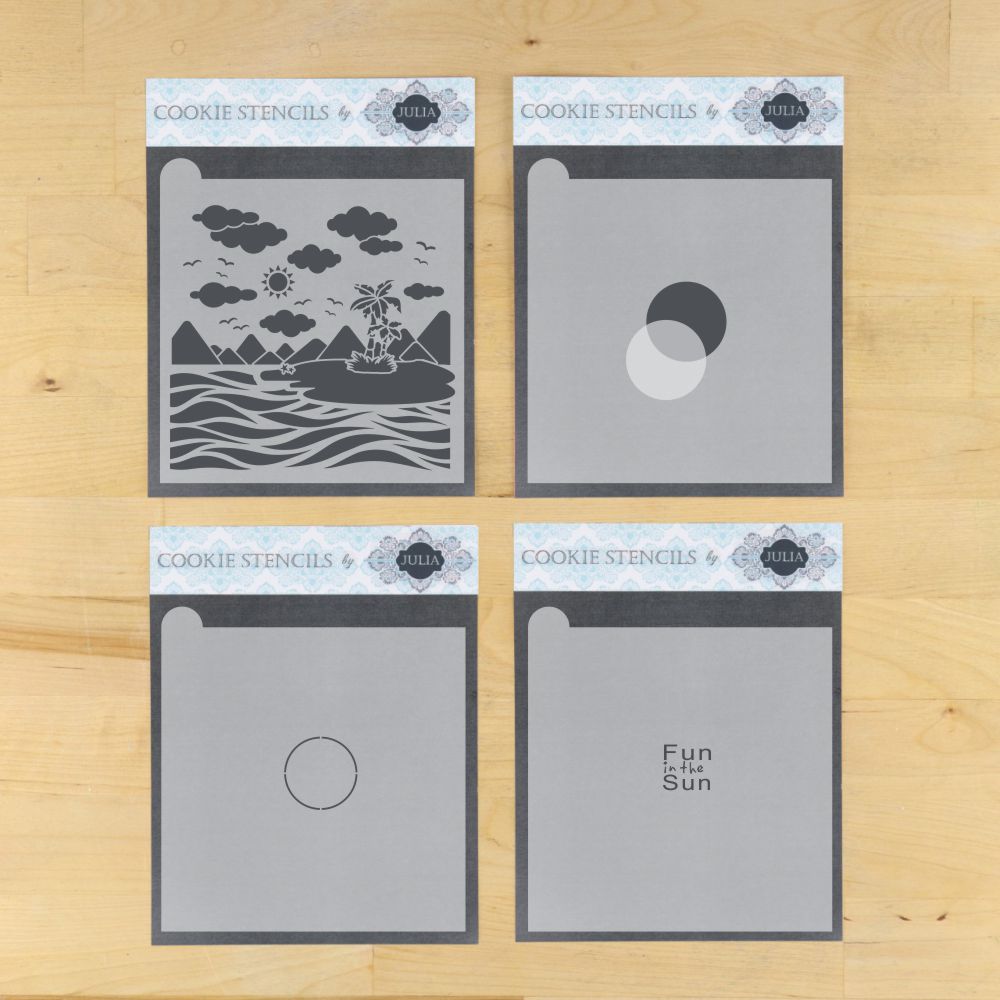 Island Paradise Prettier Plaques Cookie Stencil 5 Pc Set