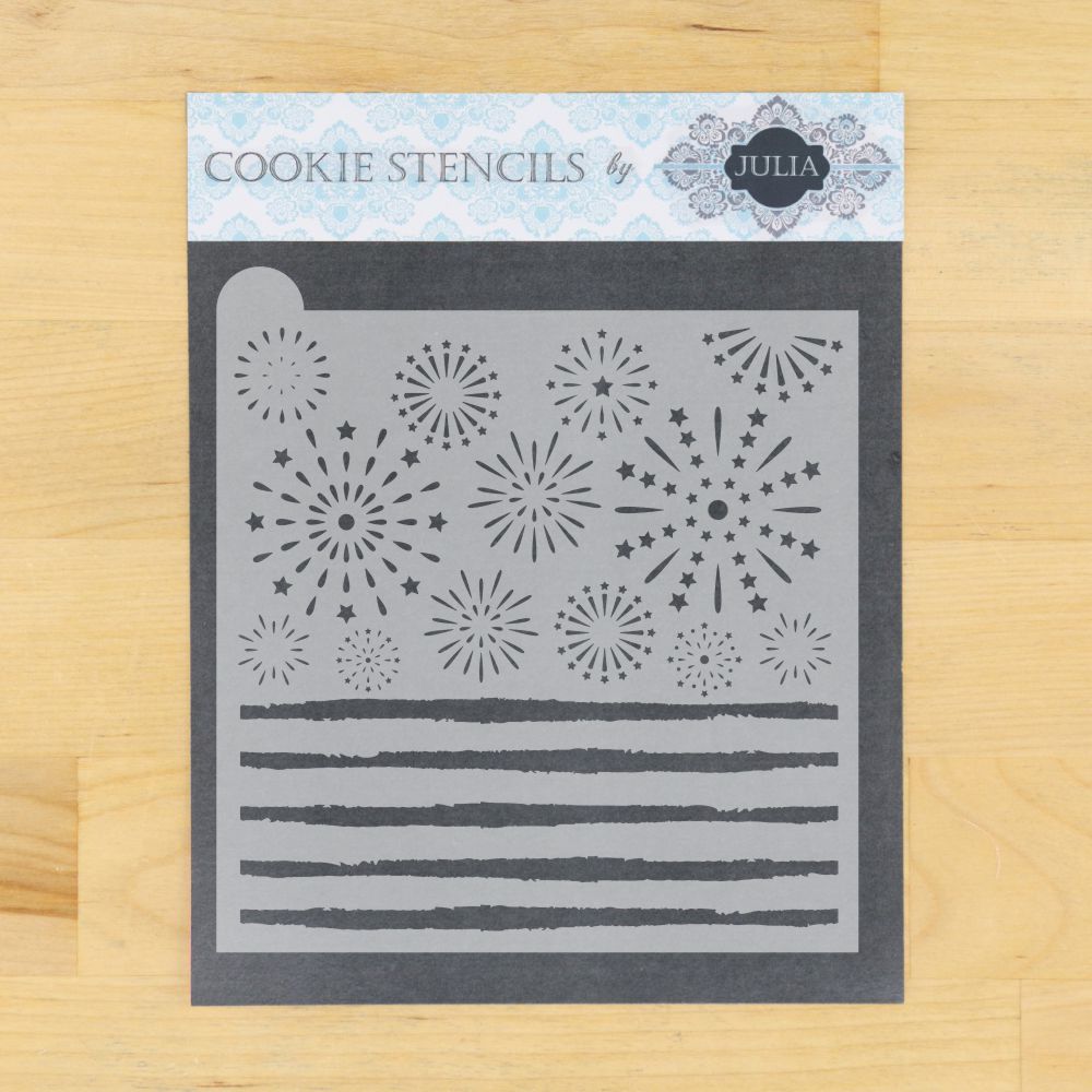 Fireworks Prettier Plaques Background Cookie Stencil